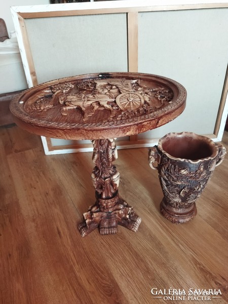 Rare East Asian table and vase