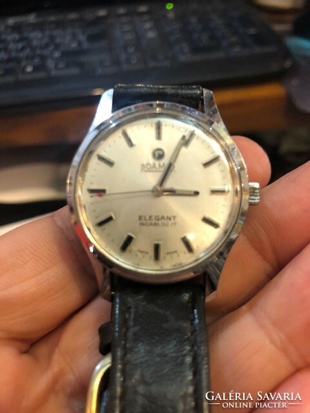 Around 1970 roamer elegant wristwatch, men's, working.