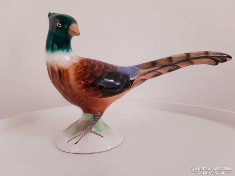 Old Bodrogkeresztúr pheasant ceramic figurine