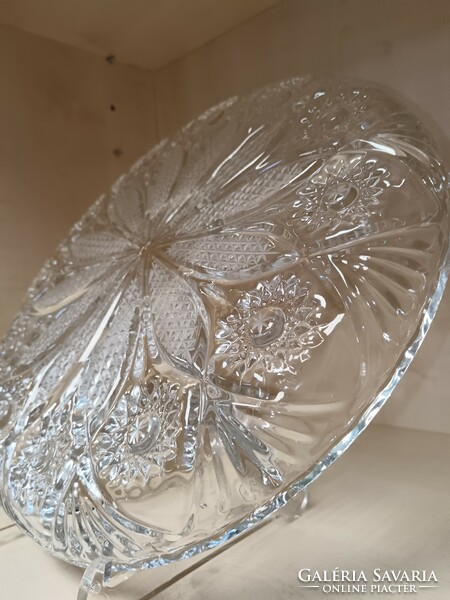 Richly decorated split crystal serving bowl