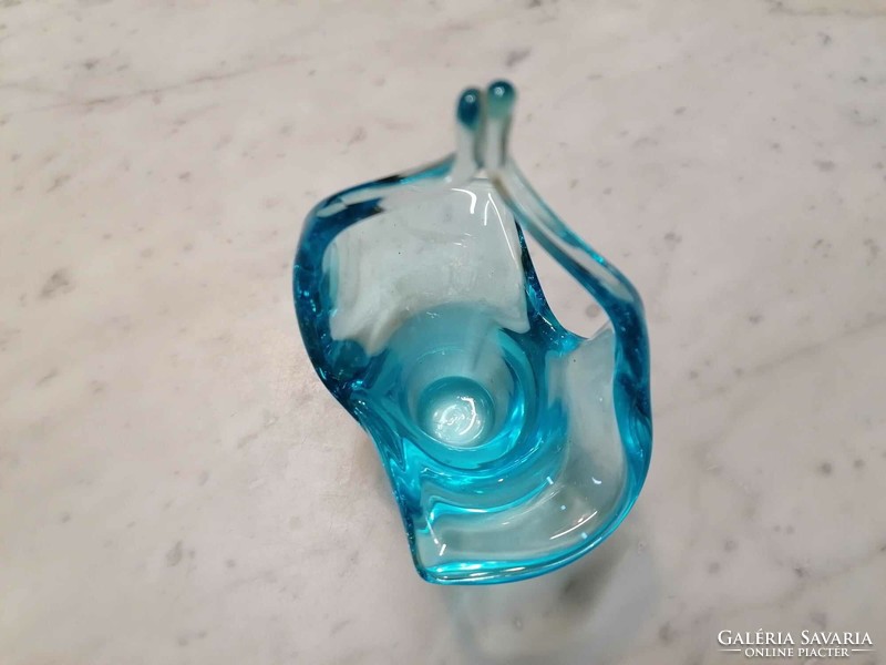 Antique, blue, art deco, rudolf schrötter pressed glass vase
