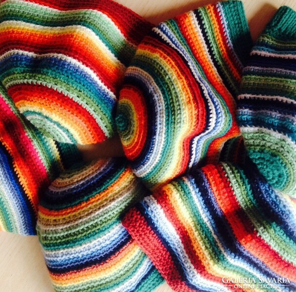 Colorful striped crochet hat