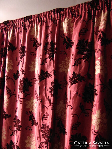 A pair of wonderful burgundy red baroque blackout curtains