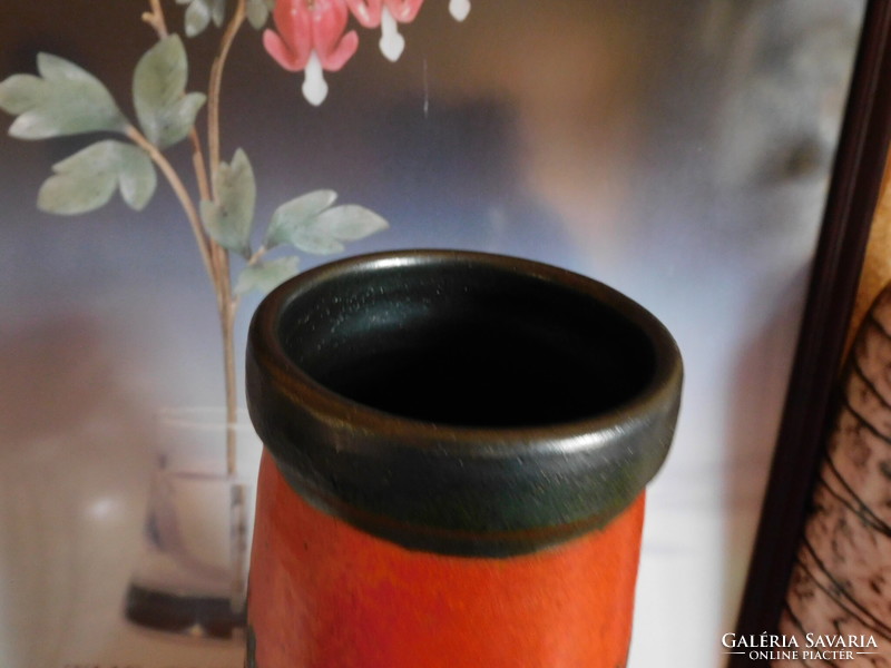 Retro applied art ceramic vase 40 cm