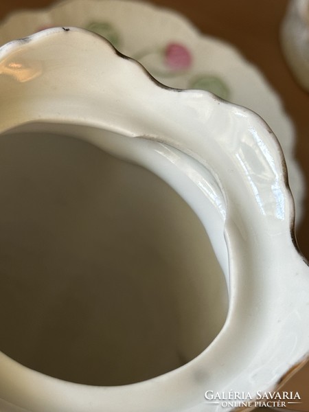 Antik Szecessziós porcelán teáskészlet, kézzel festett