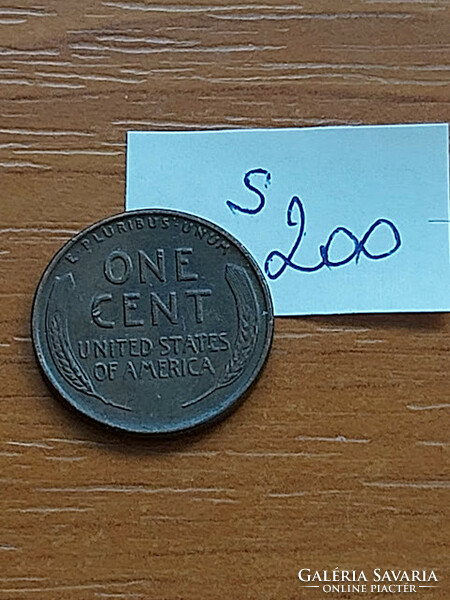 Usa 1 cent 1946 corn penny, lincoln, brass s200