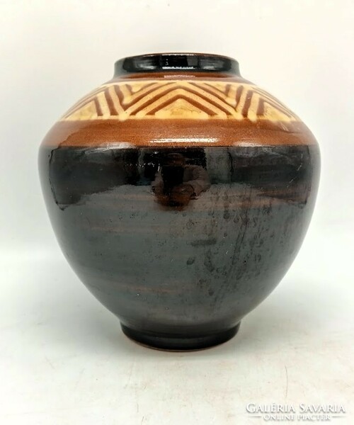 Ágnes Borsódy vase, Kaspó, marked, 20.5 cm, retro ceramic
