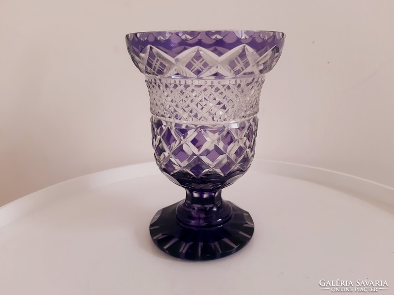 Old polished purple crystal goblet