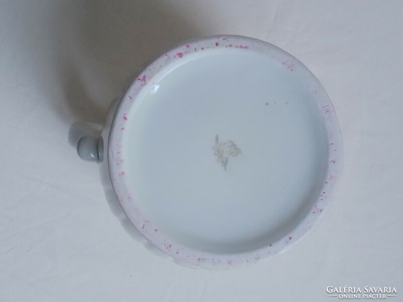 Régi KP Drasche porcelán kancsó mosdókancsó korsó kiöntő kanna, finom nefelejcs mintás, jelzet 22 cm