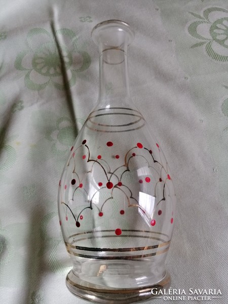Gorgeous red speckled glass bottle