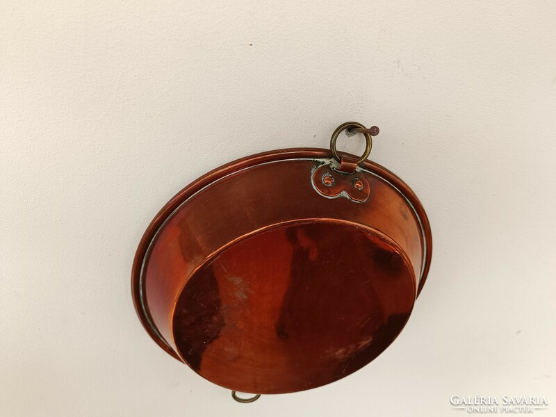 Antique kitchen tool with patinated red copper legs with traces of tin plating 2 pieces 229 8434