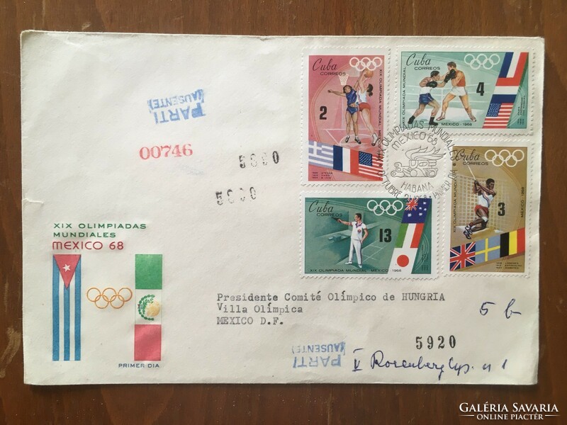 Egyedülálló 1968-as Mexikói Olimpiai emlékbélyegzés