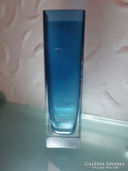 Turquoise Murano glass vase