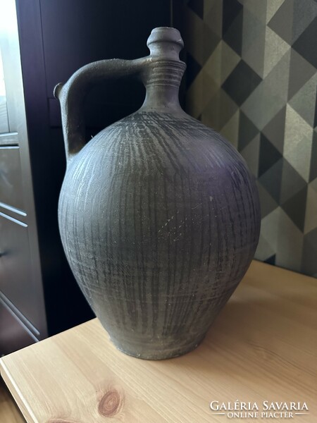 Antique large black jug, harvest jug