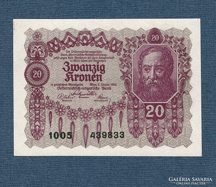 20 Korona 1922 UNC