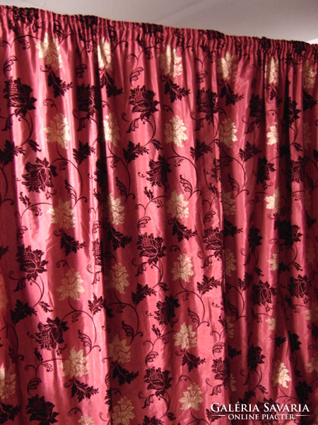 A pair of wonderful burgundy red baroque blackout curtains