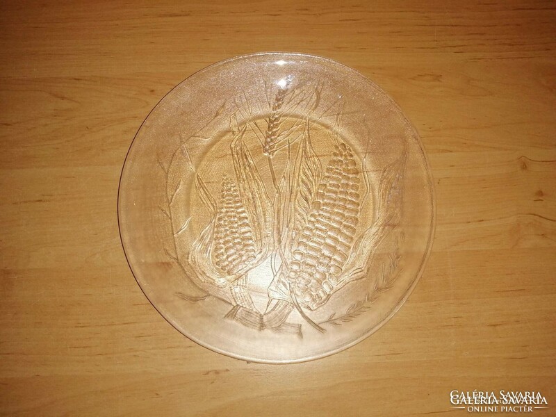 Kukoricás búzás üveg tányér kínáló átm. 24  cm (2p)