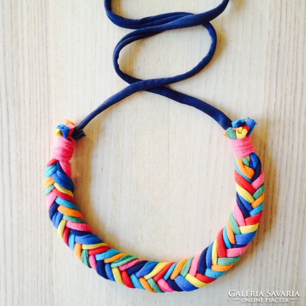 Braided textile necklace