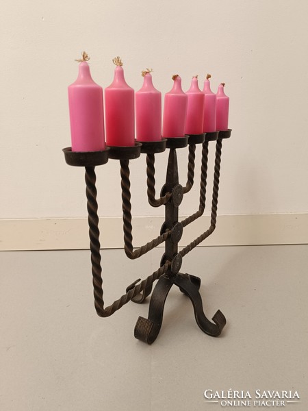 Retro menorah Judaica iron Jewish candle holder 7 branch menorah 224 8429