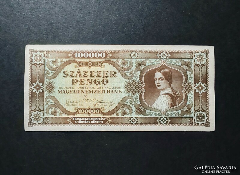 Hundred thousand pengő 1945, vf