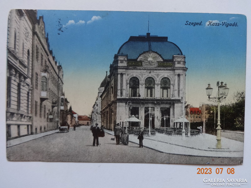 Régi képeslap:  Szeged, Kass-vigadó (1918)