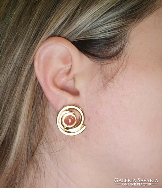 Genuine natural sunstone gemstone earrings 925 new