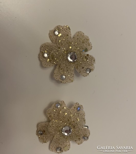2 Pcs new gold glitter glitter jeweled flower hair clip hair clip clip hair clip