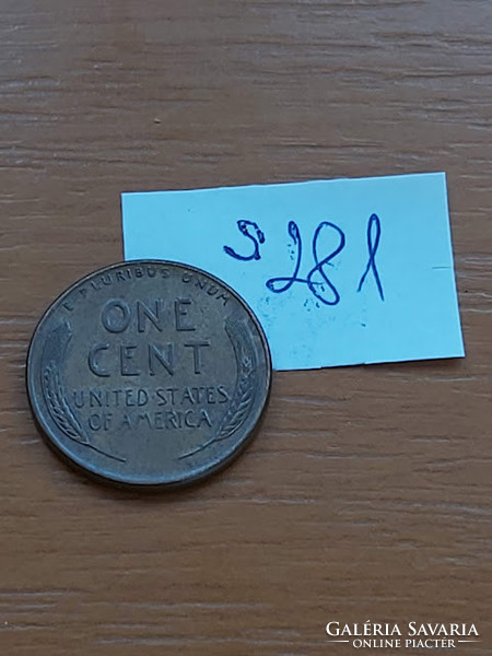 USA 1 CENT 1957  D Verdejel "D" - Denver, Kalászos penny, Lincoln,  BRONZ  S281