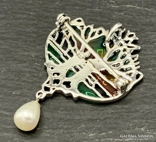 Tree of life pendant/brooch with fire enamel silver /925/ --new