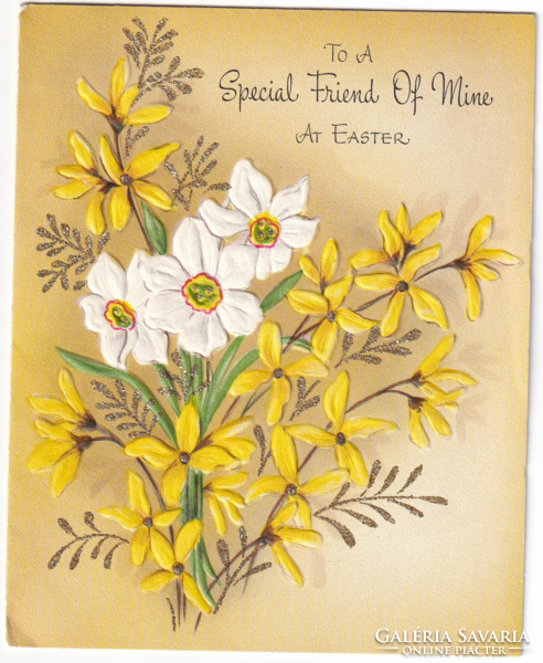 H:35 beautiful embossed Easter envelope greeting card, decorated with gilding!