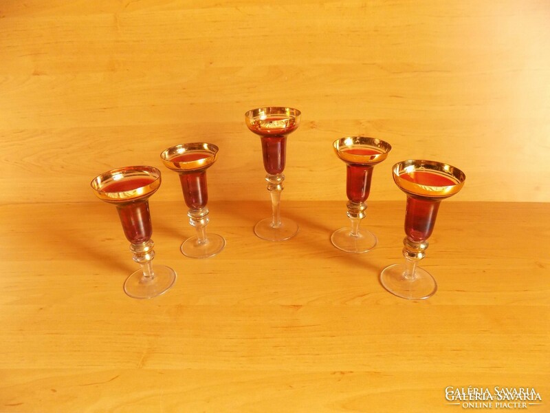 Antique glass candle holder set 5 pcs (6 / k)