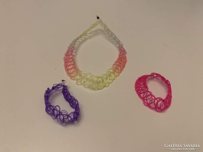 Set of 3 children's colorful flexible gradient necklace neckband and bracelet bracelet