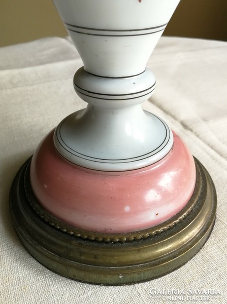 Old table lamp with porcelain body, without shade