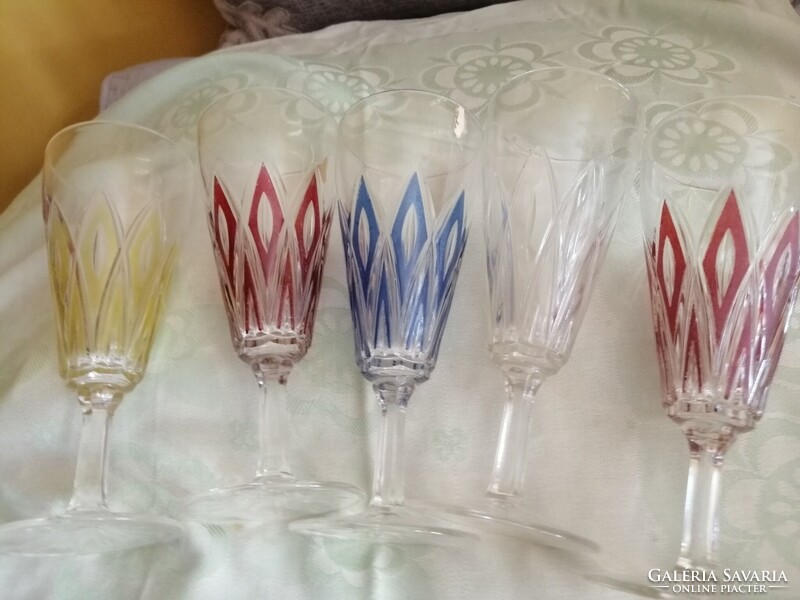 French champagne glass 5 pieces