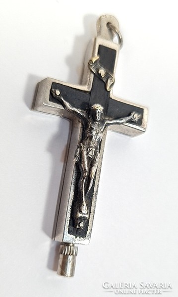 Vintage Catholic relic/relic holder cross pendant