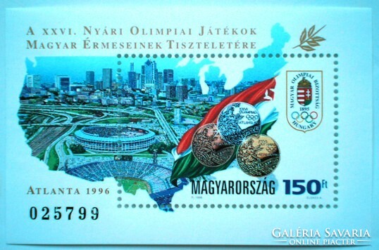 B236 / 1996 Olimpiai érmesek blokk postatiszta