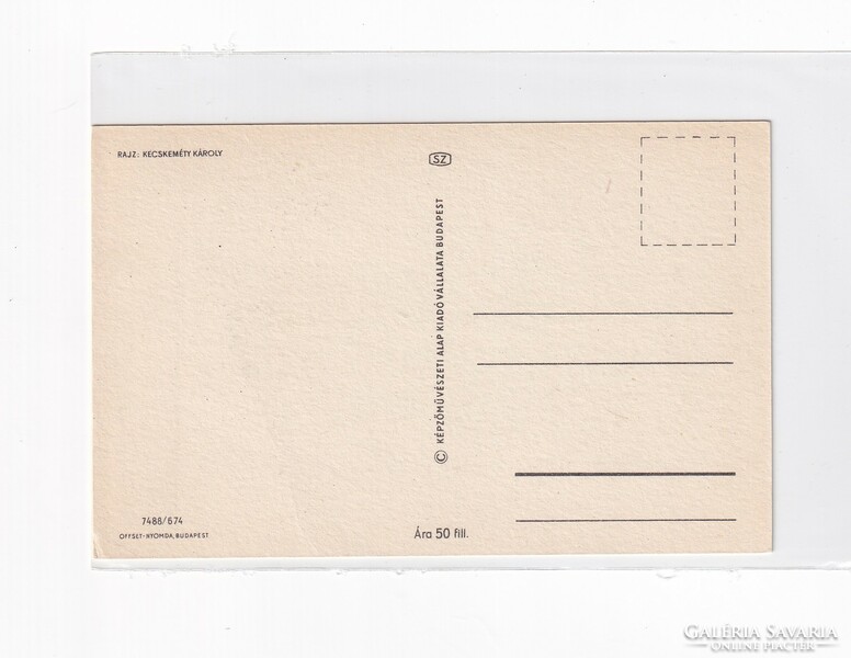 H:59/3 Húsvéti Üdvözlő képeslap "Képzőművészeti grafikai lapok" postatiszta