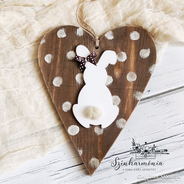 Hanging heart - polka dot bunny - limited edition