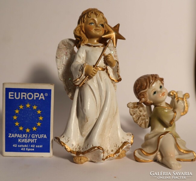 Very charming resin angel figurines, Christmas decoration-2 pieces in one