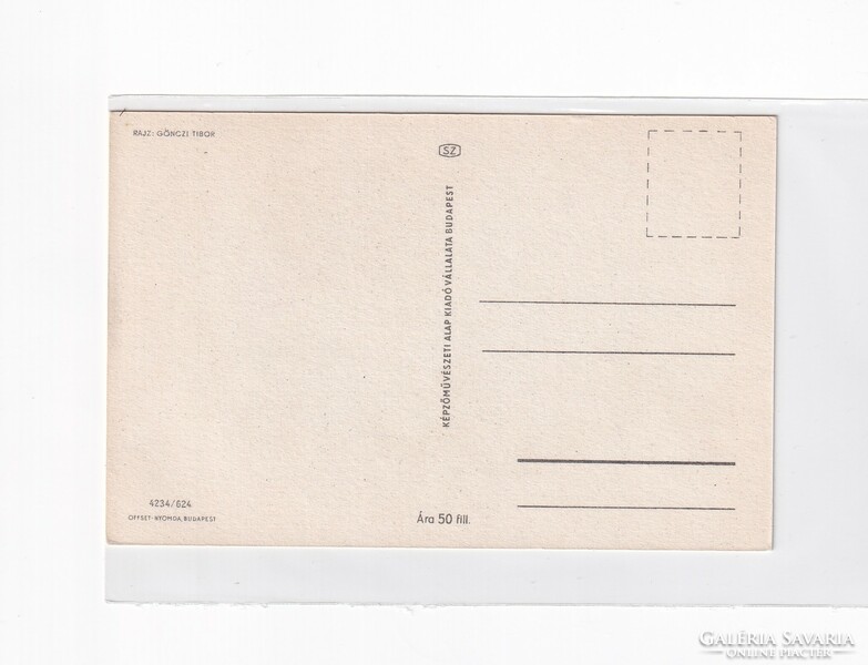 H:59/2 Húsvéti Üdvözlő képeslap "Képzőművészeti grafikai lapok" postatiszta