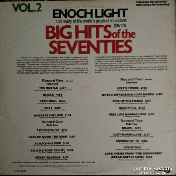 Enoch light and the light brigade - big hits of the seventies (vol.2) (2Xlp, comp, gat)