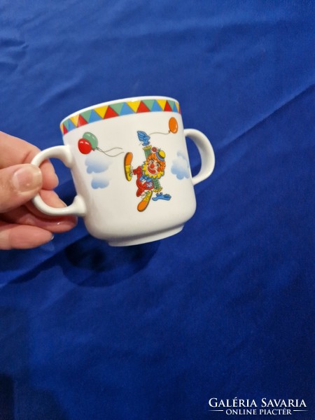 Alföld porcelain clown balloon mug with children's pattern