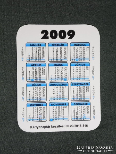 Card calendar, smaller size, tax-csi bt. , Accounting office, hop, 2009, (6)