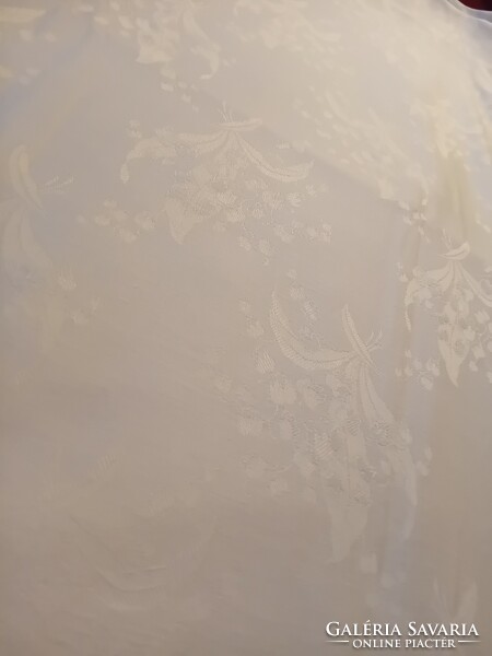 Régi, gyöngyvirág mintás damaszt paplanhuzat, 160x130