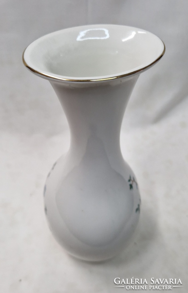 Aquincum blue floral rare shaped porcelain vase in perfect condition 20 cm.