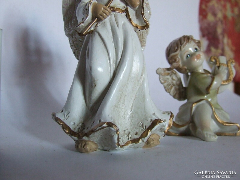 Nagyon bájos műgyanta angyal figurák, karácsonyi dekoráció-2 db egyben