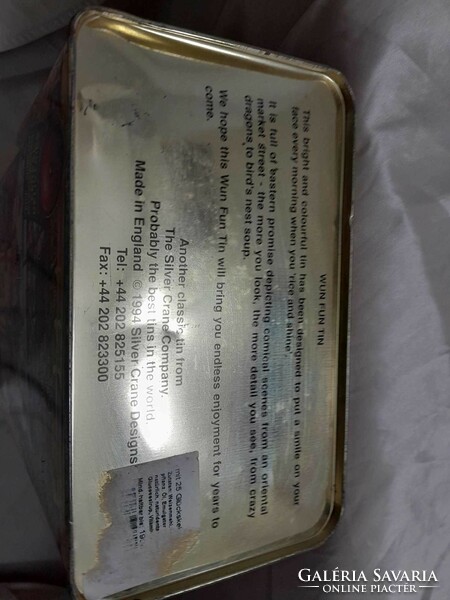 Kínai fém teás doboz.30 x 18 x 11 cm.