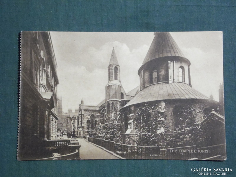 Képeslap, Postcard, England, London, The Temple Church, templom,látkép,részlet