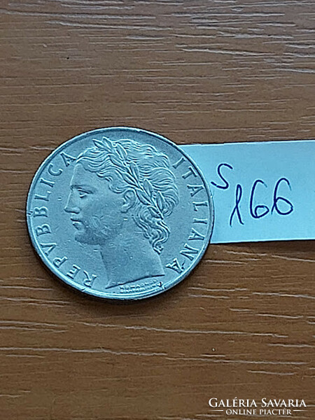 Italy 100 lira 1956 r, Minerva (Roman goddess) olive branch, stainless steel s166