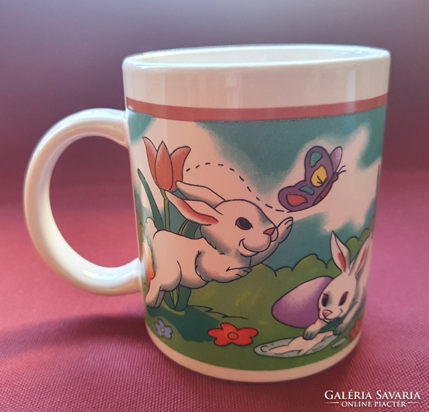 Easter bunny rabbit porcelain mug cup egg